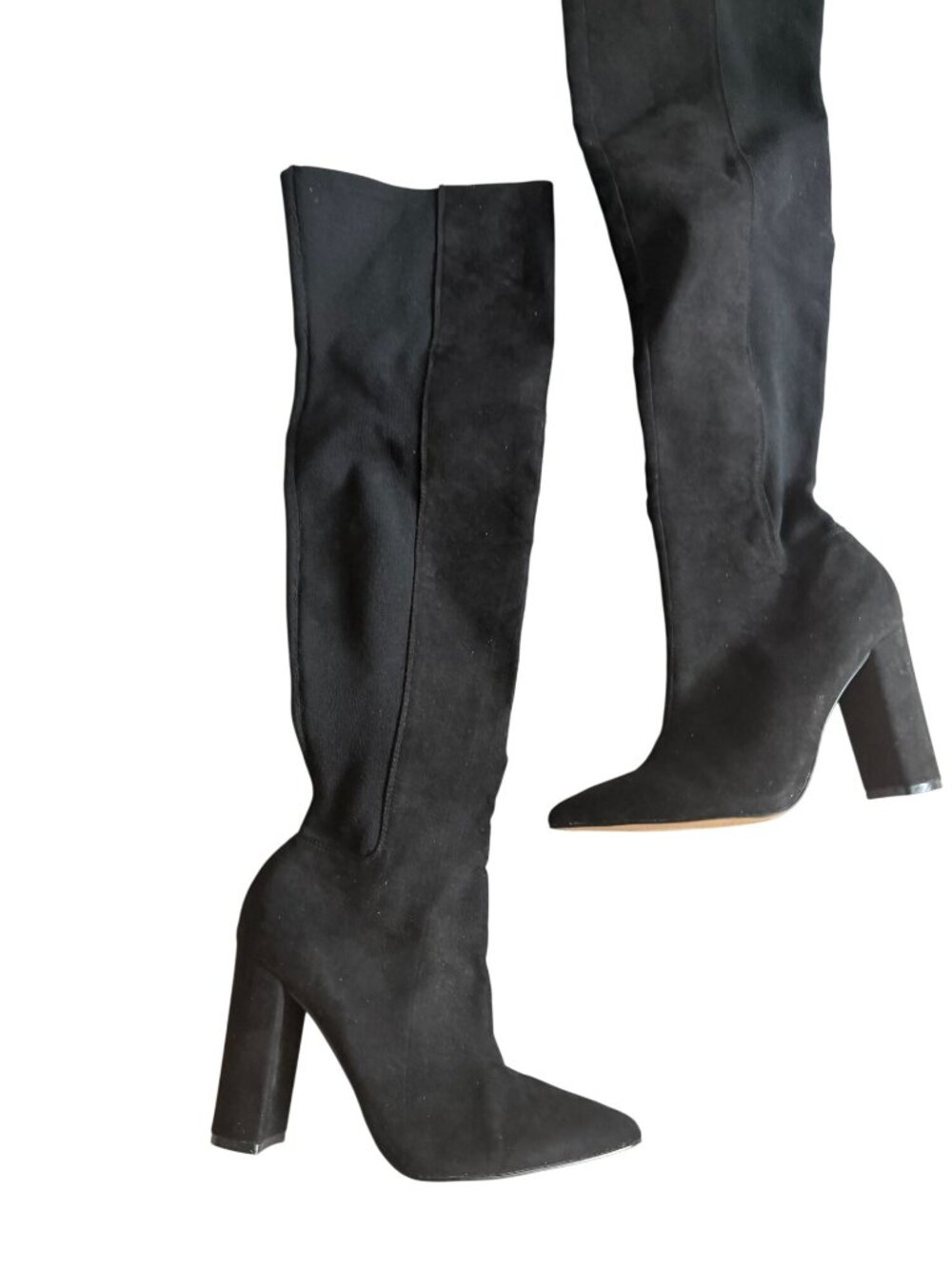 EXPRESS Pull On Black Knee High Stretch Boots Size 8 NEW NWT - Picture 7 of 8